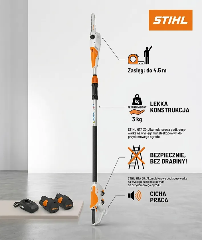STIHL HTA 30 — wysięgnik teleskopowy o regulowanej długości